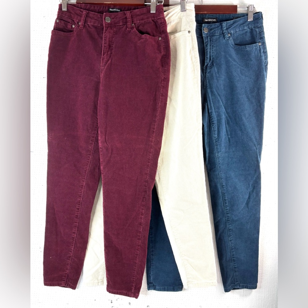 Needle & Cloth 10 Corduroy Skinny Ankle Cropped 3-Pair Pants Bundle